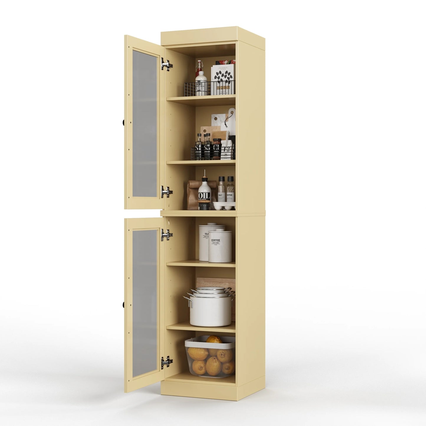 100% Solid Wood 16.5" Kitchen Pantry Cabinet with Doors by Palace Imports
