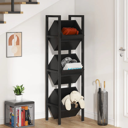 Vertical Standing Basket Storage Tower for Kitchen Bathroom Living Room