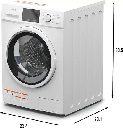 KoolMore FLW-3CWH Front Load Machine, 2.7 Cu. Ft, Space Saving Unit with 20-Minute Quick, 12 Washing Cycles, Quiet Inverter Motor [120V],
