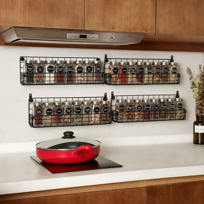 Spice Rack Organizer, 5-Tier Wall Spice Rack - 2.55"D x 17"W x 29"H