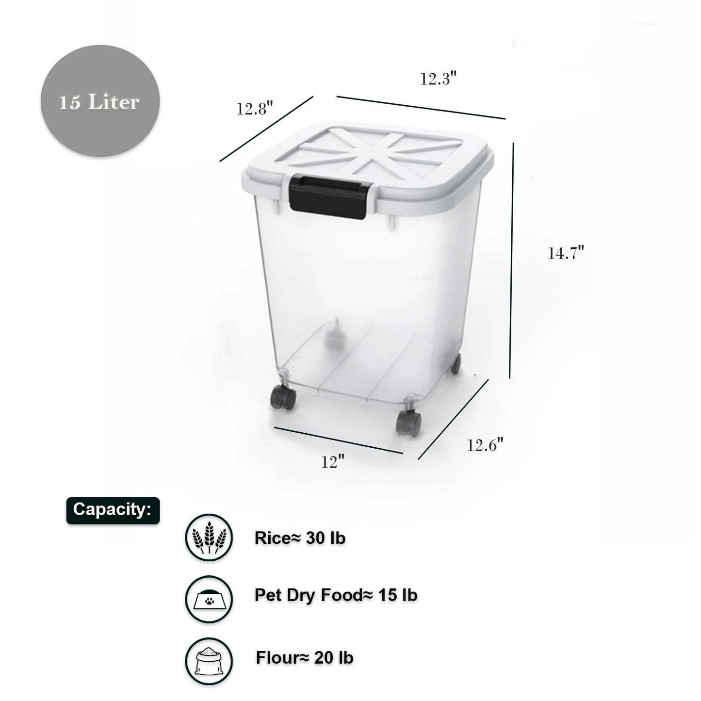 HANAMYA Rice Storage Container with Measuring Cup