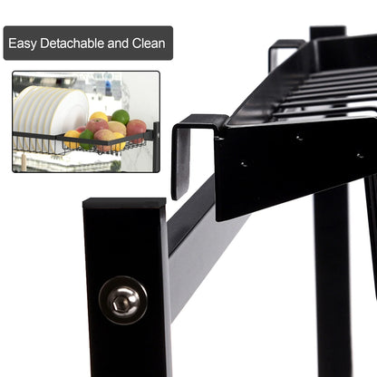 Adjustable Large Dish Drying Rack Metal Over the Sink Storage Kitchen - 33.6x12.4x20.5 inch