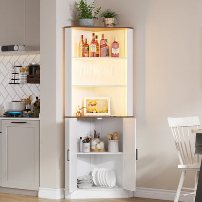 66" Tall Corner Cabinet With Led Light