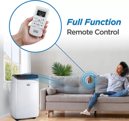 BLACK+DECKER 8,000 BTU Portable Air Conditioner up to 350 Sq. with Remote Control, White
