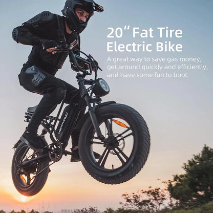 Electric Bike for Adults, Ebike 1500W/48V/18Ah, Tank 20" Fat Tire Electric Bicycles Up to 30MPH & 68 Miles with Removable Battery, Colorful Dispaly, Throttle & Pedal Assist, Shimano 7-Speed