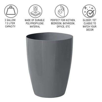 Small Trash Can – Open Top Garbage Cans for Kitchen, Office, Dorm, Bathroom, etc. –Waste Can for Compact/Tight Spaces