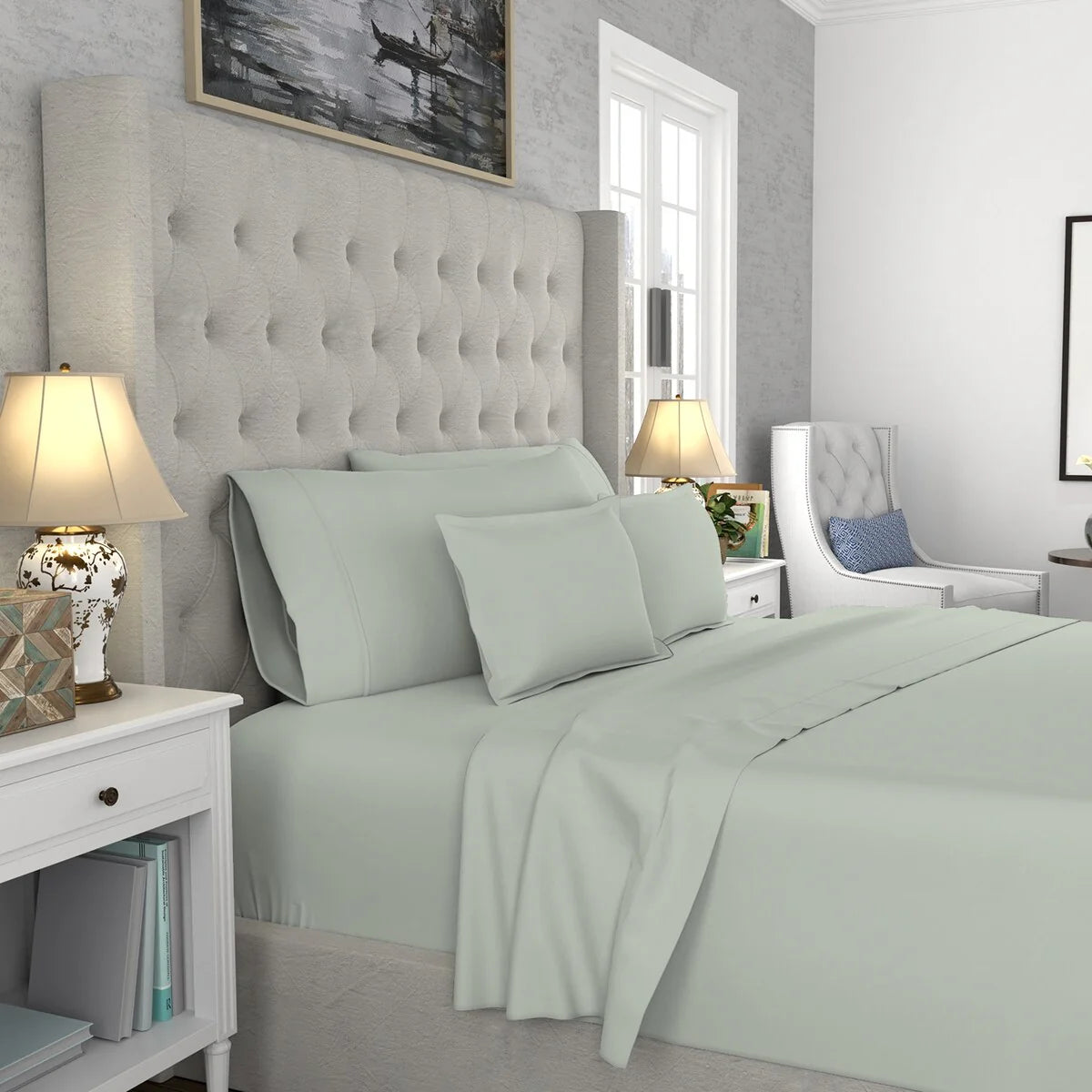 Color Sense 1200TC Premium Cotton-Blend Wrinkle-Resistant Sheet Set
