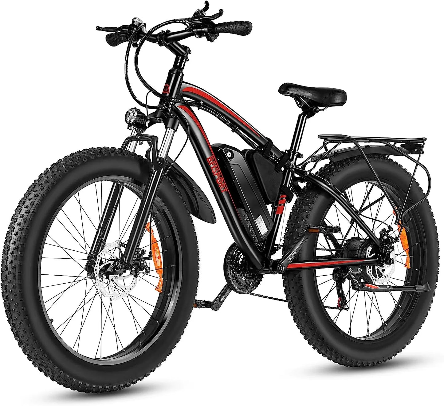BFISPORT EB26 Electric Bike for Adults 750W/Peak 1000W Electric Bicycle 48V 15AH LG Battery Electric Bike 26" Fat Tire Mountain28mph Shimano 21 Speed Gears Dual Shock Absorber Electric Bike