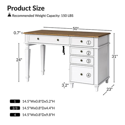 Christian 50" Farmhouse Desk with Lift Top and USB
