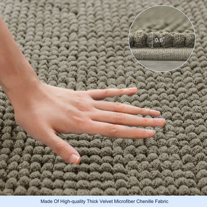 Subrtex Luxury Chenille Bath Rugs Soft Bathroom Mats