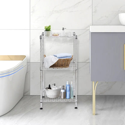 Black 3-Tier Black Wire Shelving Tower