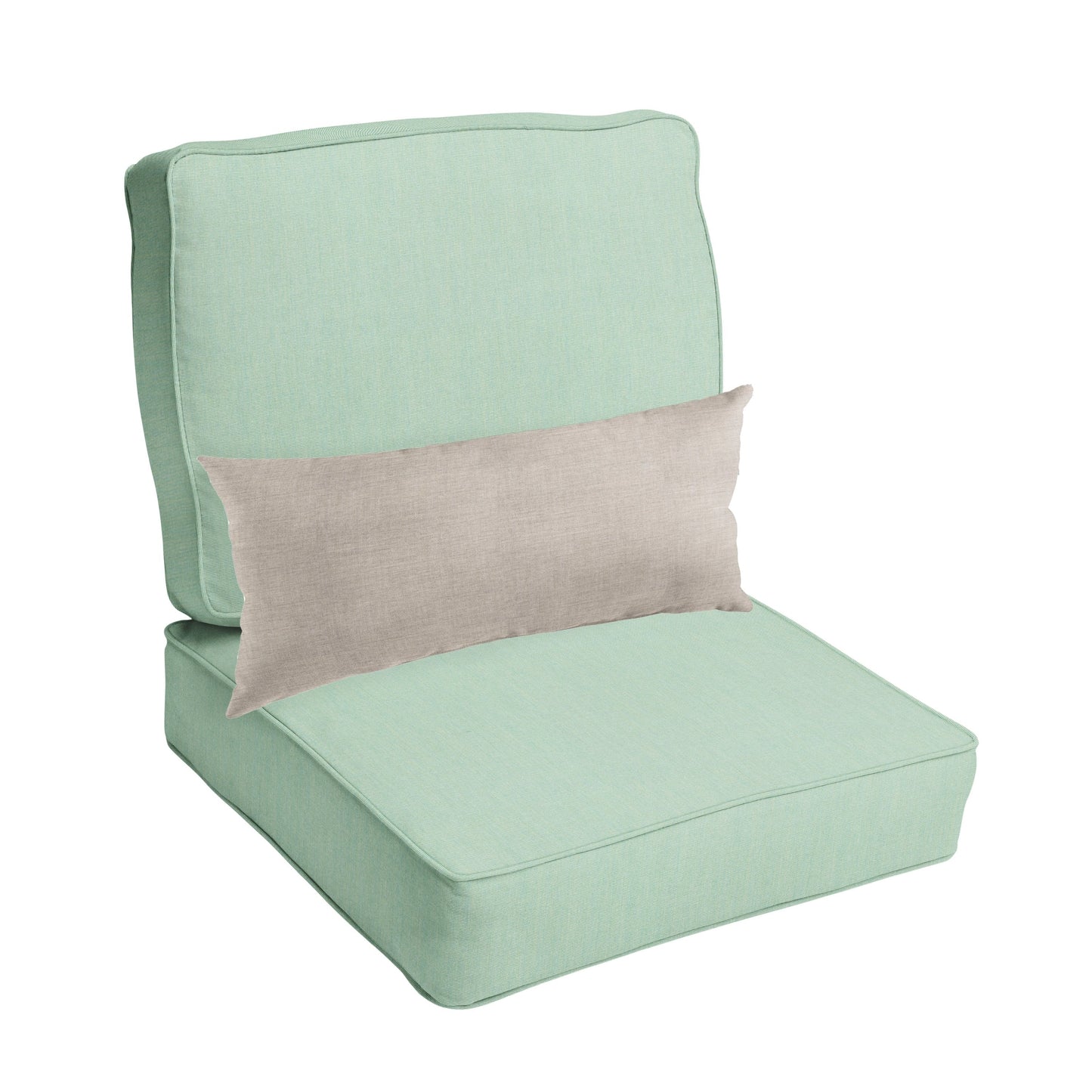 Sorra Home Oakley Sunbrella Solid Indoor/ Outdoor Corded Chair Cushion Set and Lumbar Pillow