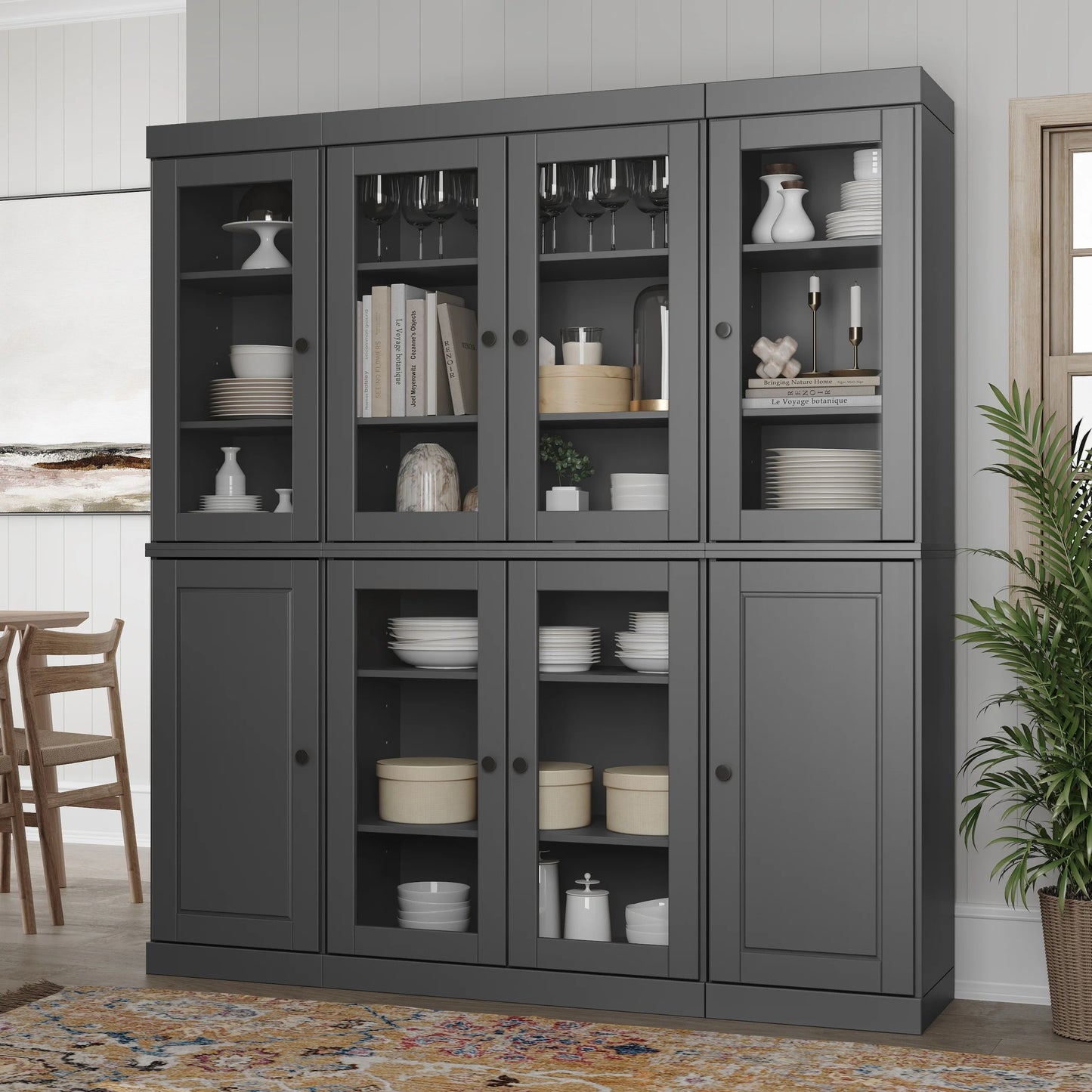 100% Solid Wood 65" Kitchen China Pantry Buffet by Palace Imports - 65" x 71.5"