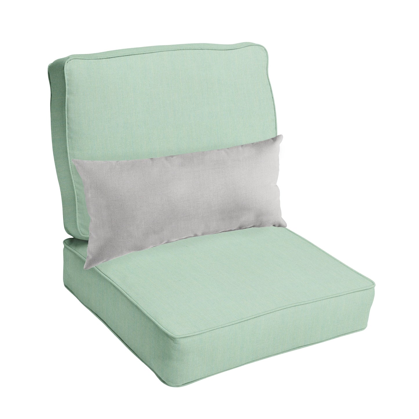 Sorra Home Oakley Sunbrella Solid Indoor/ Outdoor Corded Chair Cushion Set and Lumbar Pillow