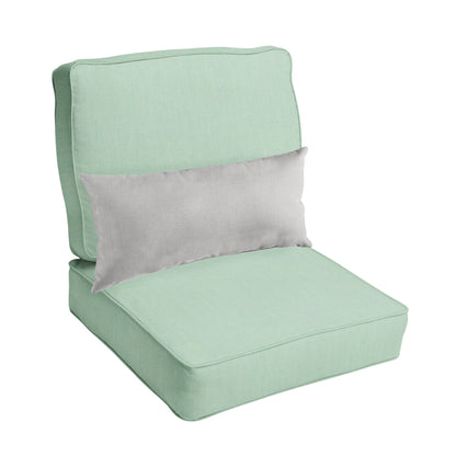 Sorra Home Oakley Sunbrella Solid Indoor/ Outdoor Corded Chair Cushion Set and Lumbar Pillow