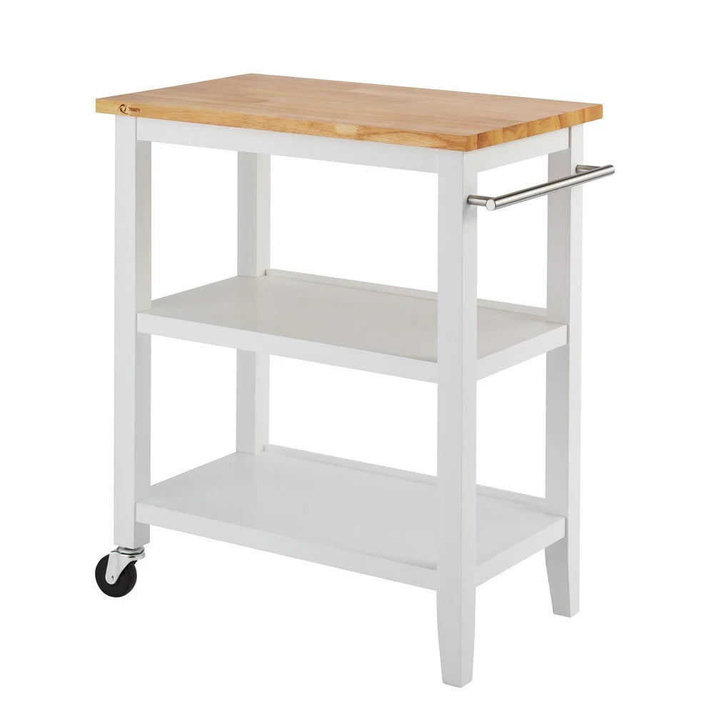 White Wooden Kitchen Cart