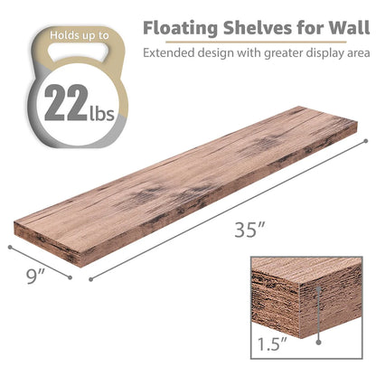 Sorbus Long Floating Shelves for Wall Set of 2 - 35"L x 9"W x 1.5"H