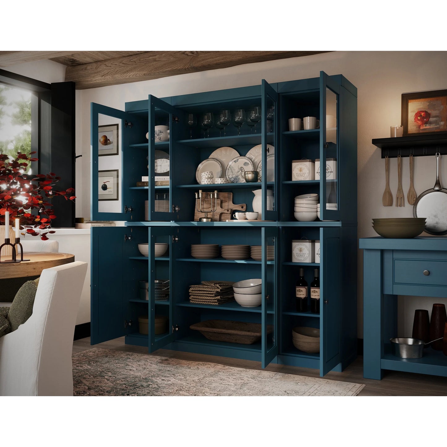 100% Solid Wood 65" Kitchen China Pantry Buffet by Palace Imports - 65" x 71.5"