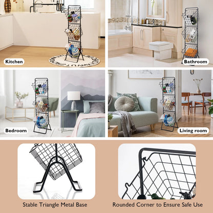 Costway 3-Tier Wire Fruit Basket Stand Kitchen Snack Vegetable Storage - See Details