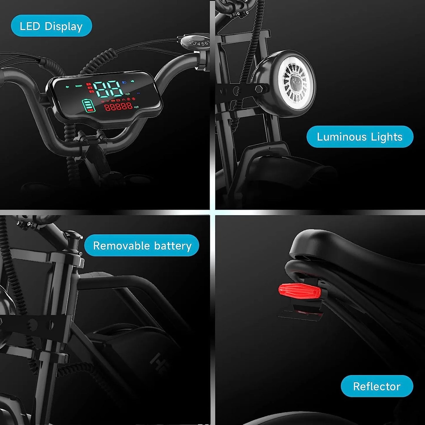 Electric Bike for Adults, Ebike 1500W/48V/18Ah, Tank 20" Fat Tire Electric Bicycles Up to 30MPH & 68 Miles with Removable Battery, Colorful Dispaly, Throttle & Pedal Assist, Shimano 7-Speed
