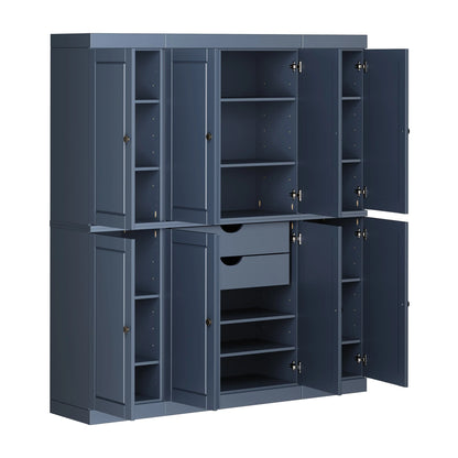 100% Solid Wood 65" Kitchen China Pantry Buffet by Palace Imports - 65" x 71.5"
