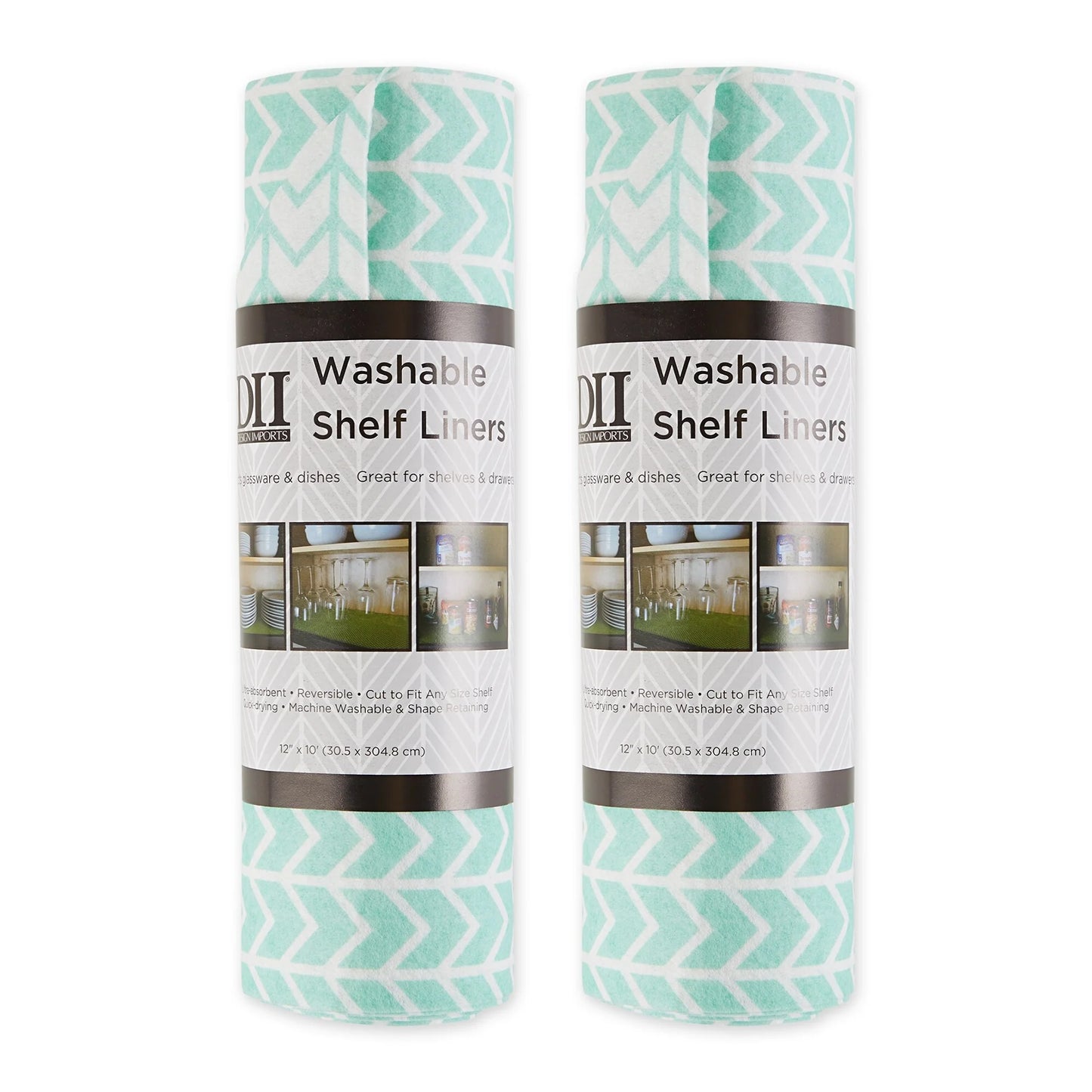 DII Grey Lattice Shelf Liner (Set of 2)