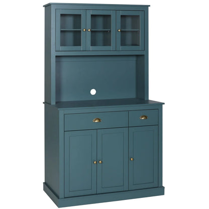 VEIKOUS Pantry Kitchen Cabinet Storage with Microwave Stand and 3 Adjustable Shelves