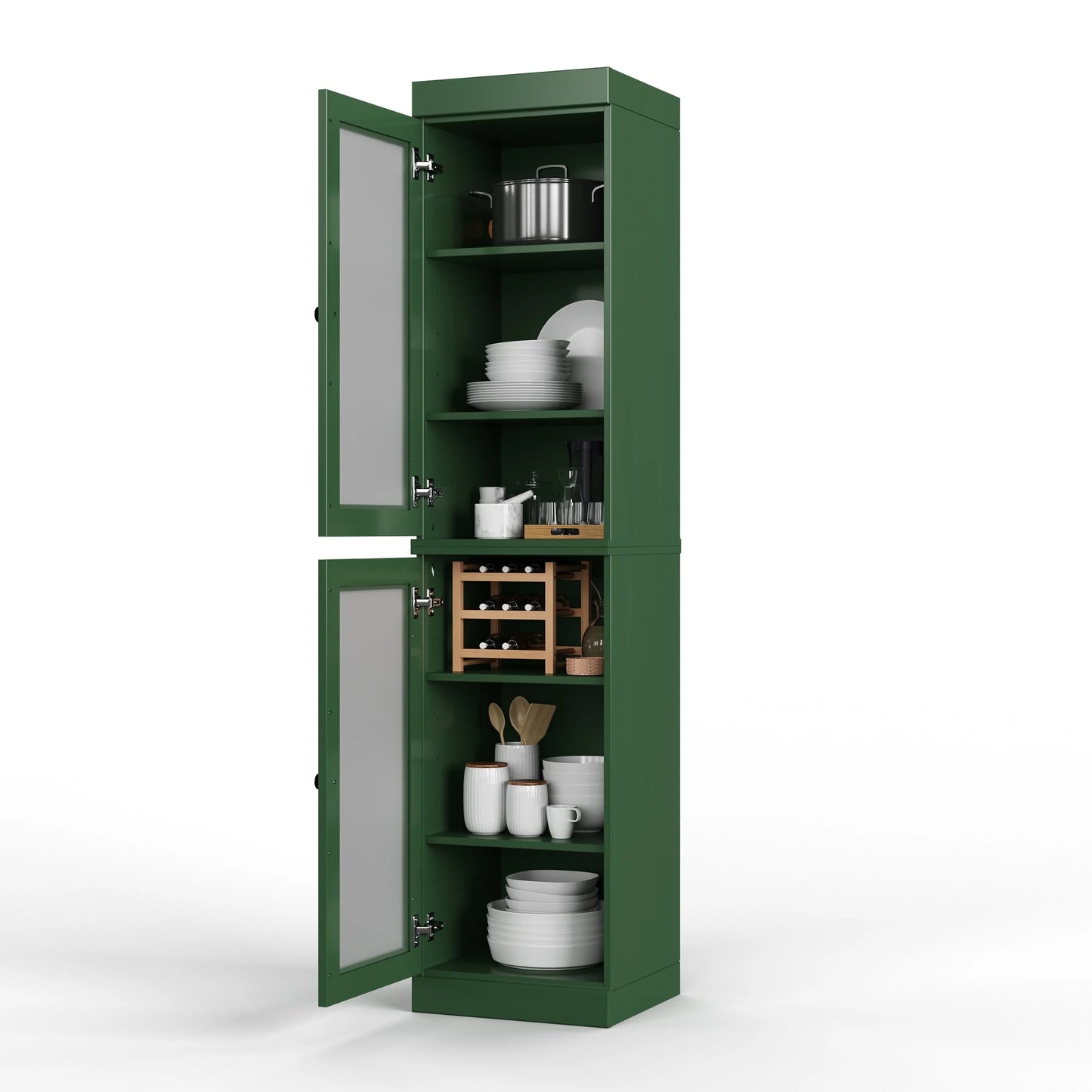 100% Solid Wood 16.5" Kitchen Pantry Cabinet with Doors by Palace Imports