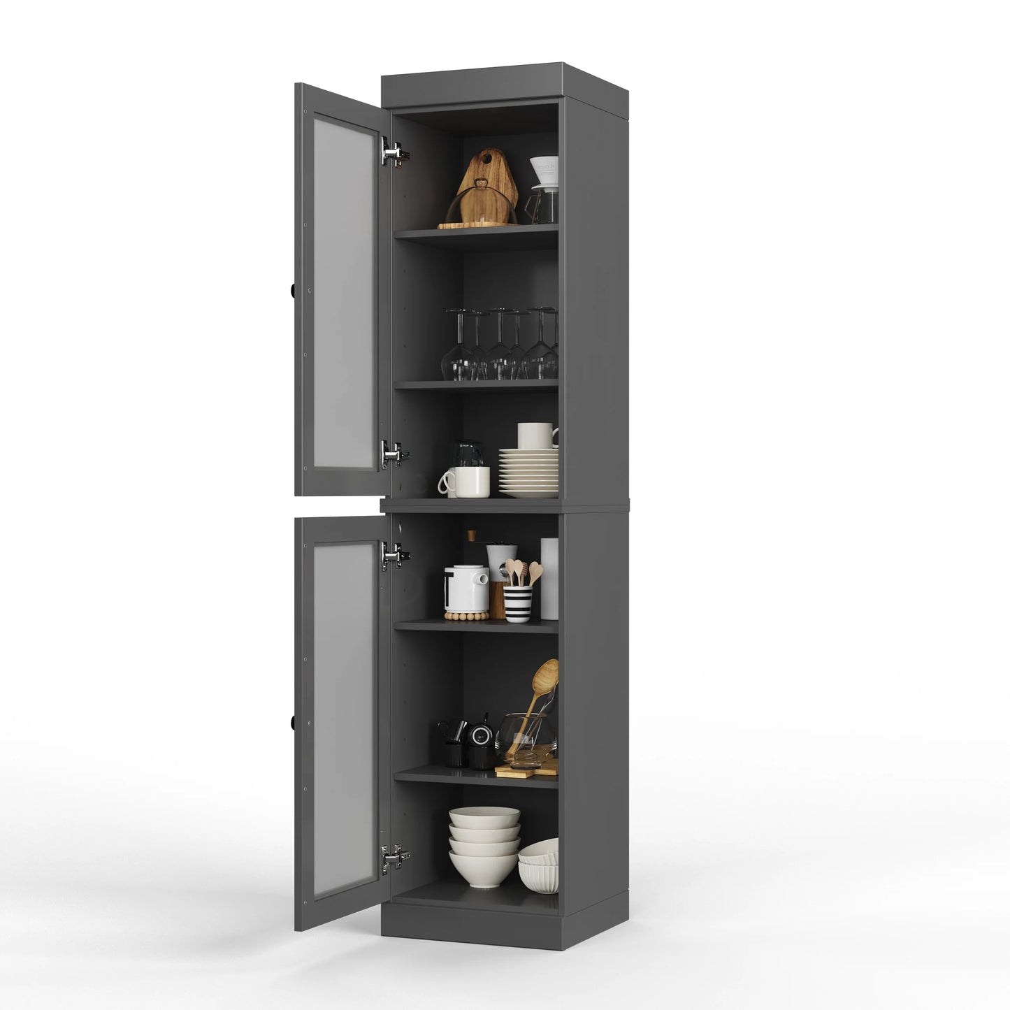 100% Solid Wood 16.5" Kitchen Pantry Cabinet with Doors by Palace Imports