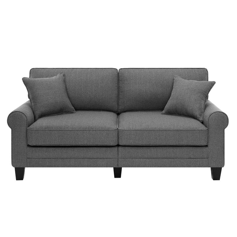 Serta Copenhagen 78" Sofa Couch for Two People with Pillowed Back Cushions and Rounded Arms