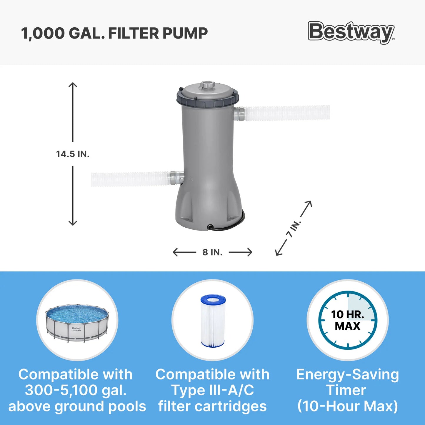 Bestway Steel Pro MAX Round Above Ground Swimming Pool Outdoor
