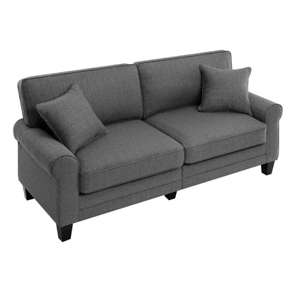Serta Copenhagen 78" Sofa Couch for Two People with Pillowed Back Cushions and Rounded Arms