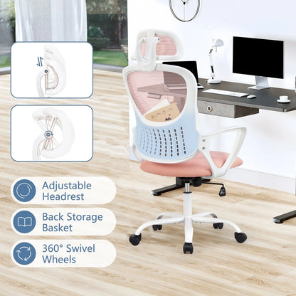 Ergonomic Office Chair, High Back Desk Chair with Headrest, Home Office Swivel Mesh Computer Chair, Executive Office Chair
