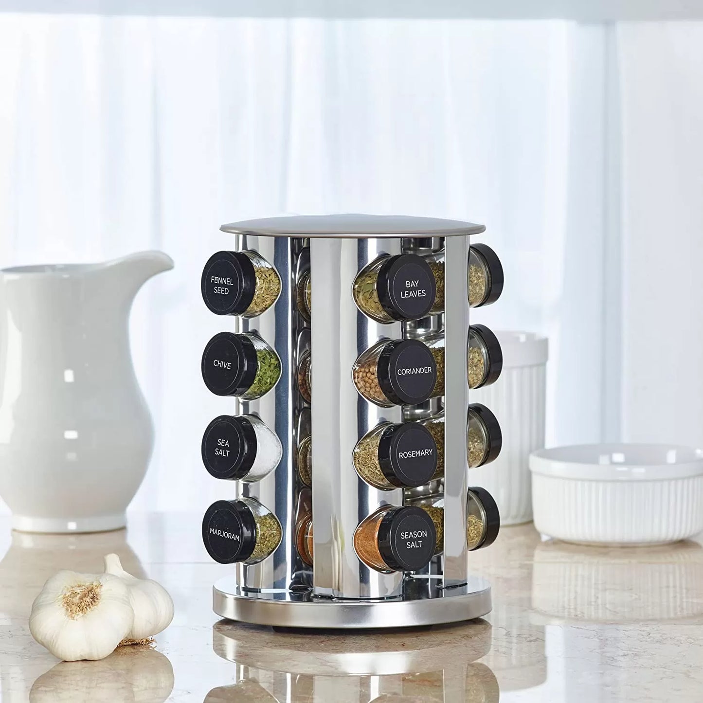 🎁GIFTRotary 20-tank counter top rack tower organizer