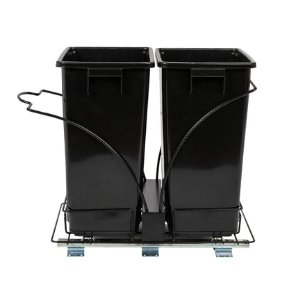 Household Essentials Chrome-Plated Steel Pull-Out/Slide-Out Double Trash Cans