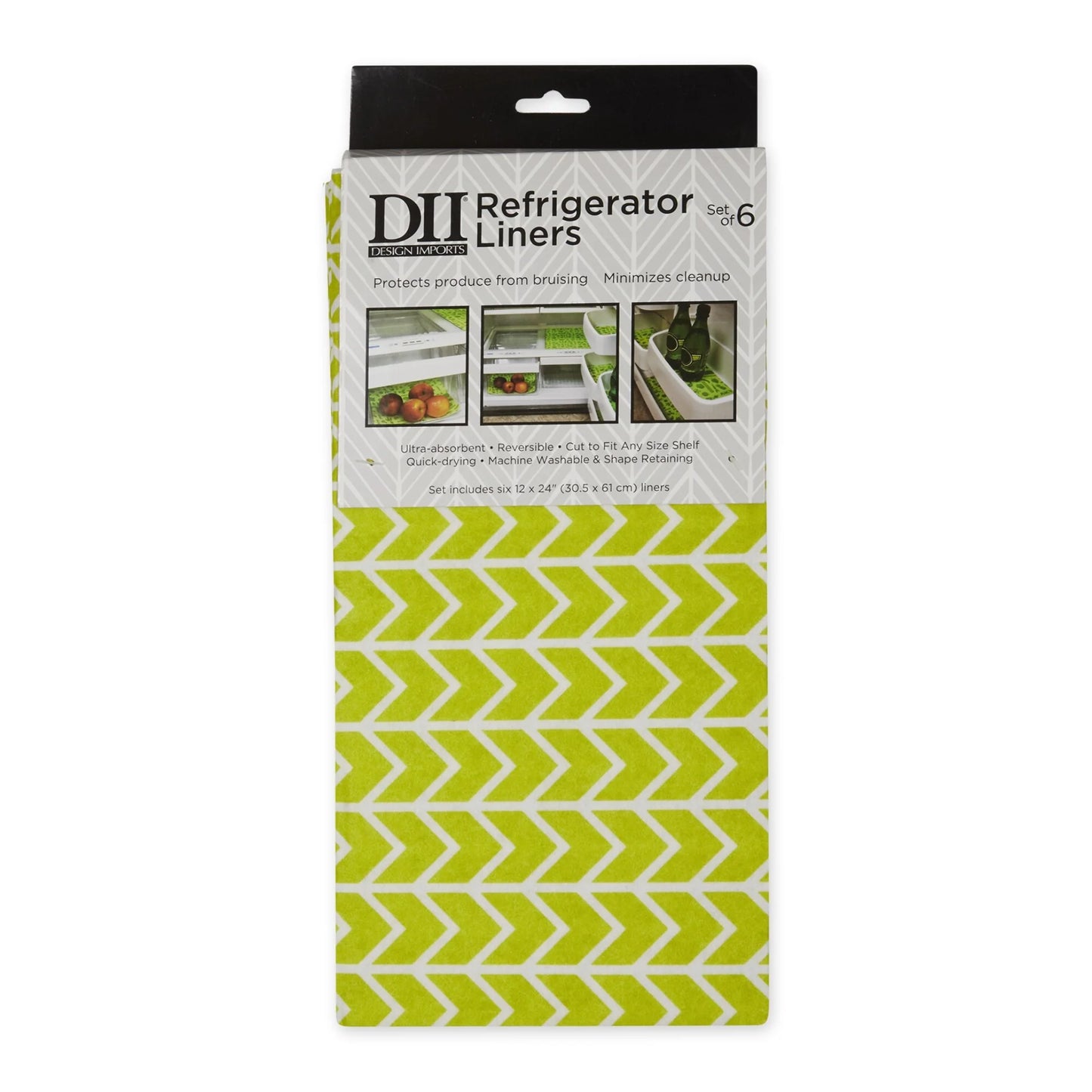 DII Nautical Blue Market Print Fridge Liner (Set of 6)