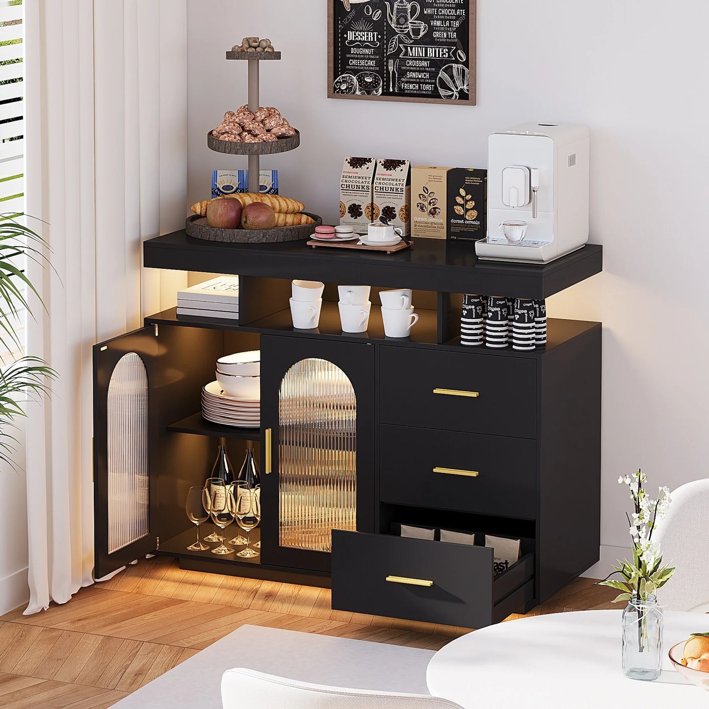 39''Wide Sideboard With LED Light - N/A