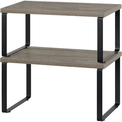 Stackable Kitchen Cabinet Shelves Organizer