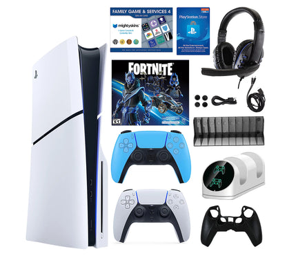Clearance Sale PS5 Slim 1TB Disc or Digital Console with Fortnite Accs & 2 Controllers