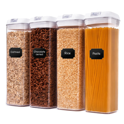 Cheer Collection Set of 4 Uniform Size Airtight Food Storage Containers