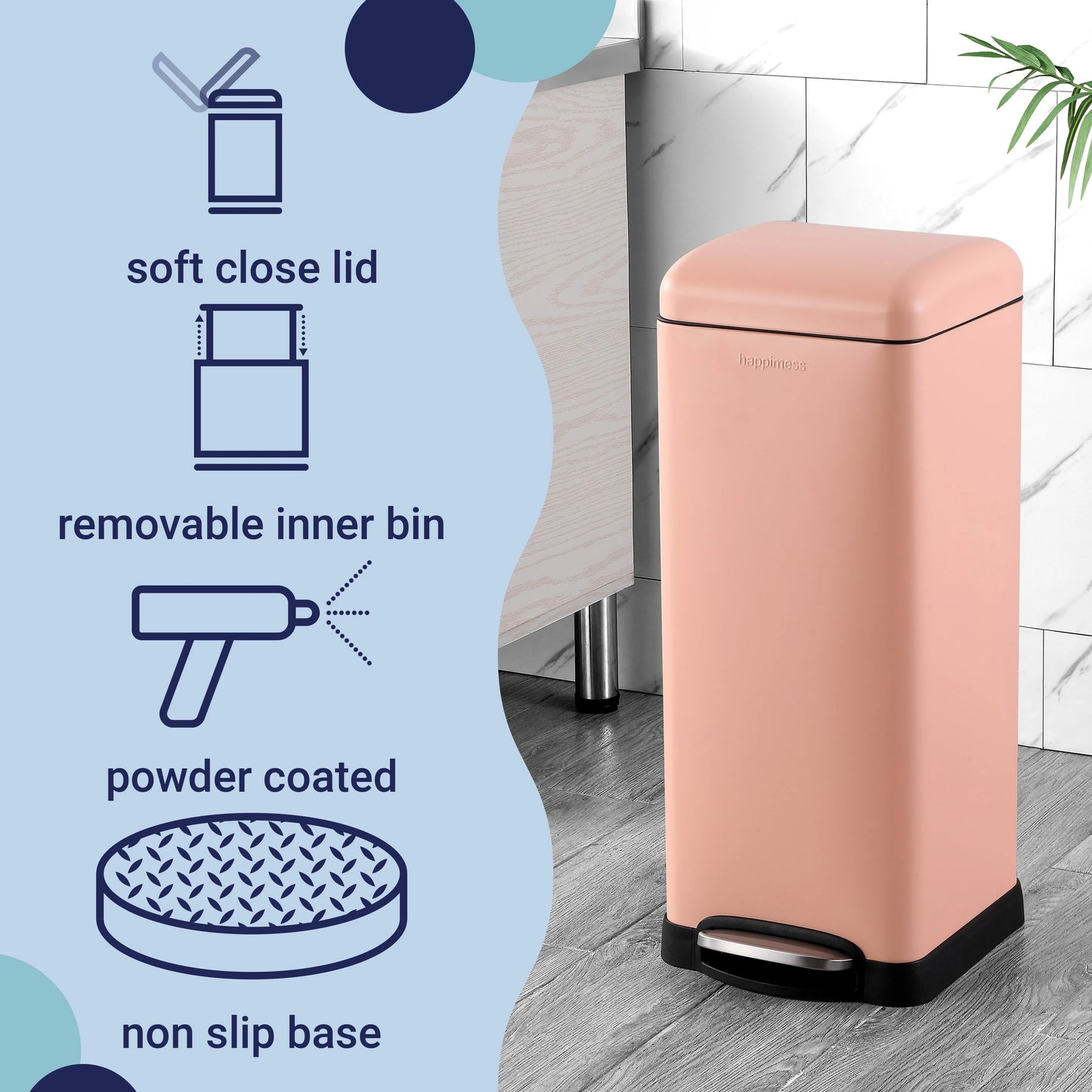 happimess Betty Retro 8-Gallon Step-Open Trash Can