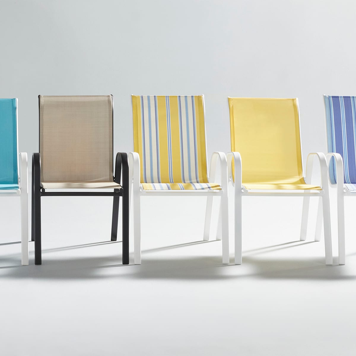 Stackable Sling Patio Chair, Grey