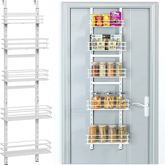 Adjustable 5-Tier Over the Door Pantry Organizer - 4.72"D x 11.81"W x 49.21"H