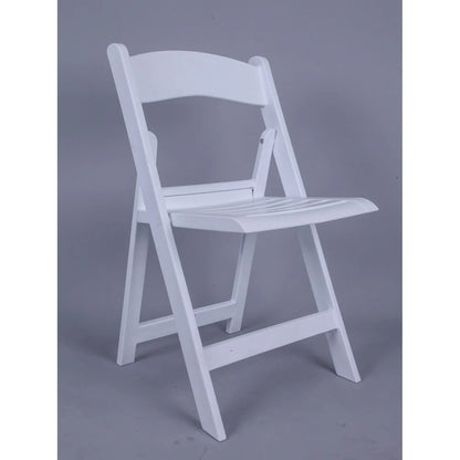 Nexus Resin Folding Chair with Slatted Seat- White