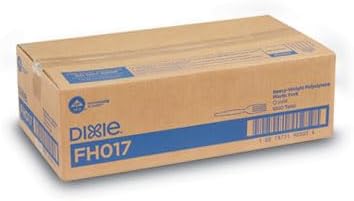 Dixie 7.13" Heavy-Weight Polystyrene Plastic Fork by GP PRO (Georgia-Pacific), Clear, FH017 , Case of 1,000