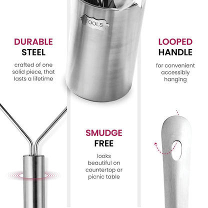 Stainless-Steel Kitchen Utensil Set - 10 Piece Set