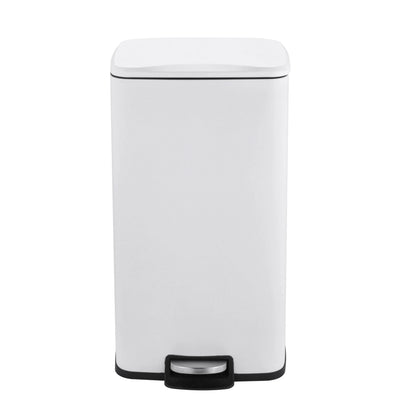 Innovaze 8 Gal./30 Liter Rectangular Matt White step-on Trash Can for kitchen