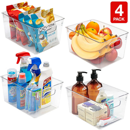 Sorbus Plastic Storage Bins Clear Pantry Organizer Box Bin Containers