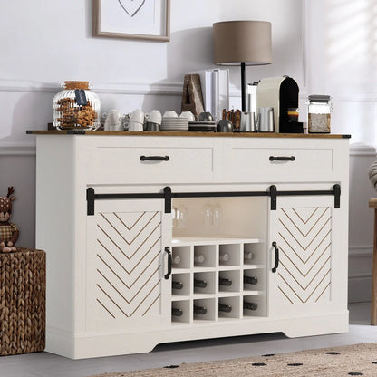 Royalcraft 51.96 Inch Bar Cabinet with Wine Rack and Large Storage