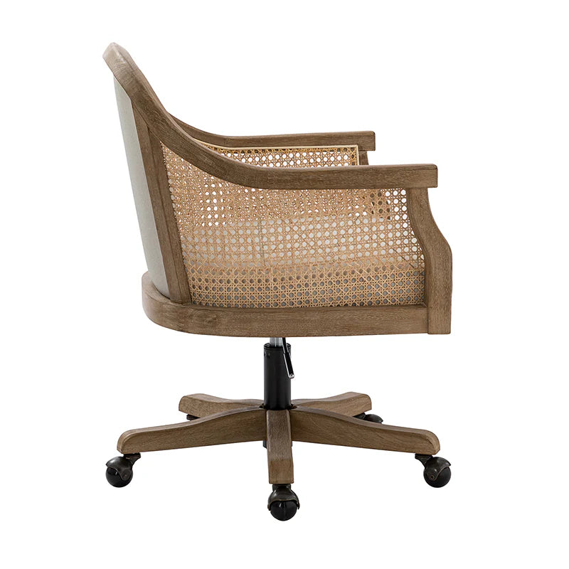 Audrey Task Accent Chair with Rattan Arms